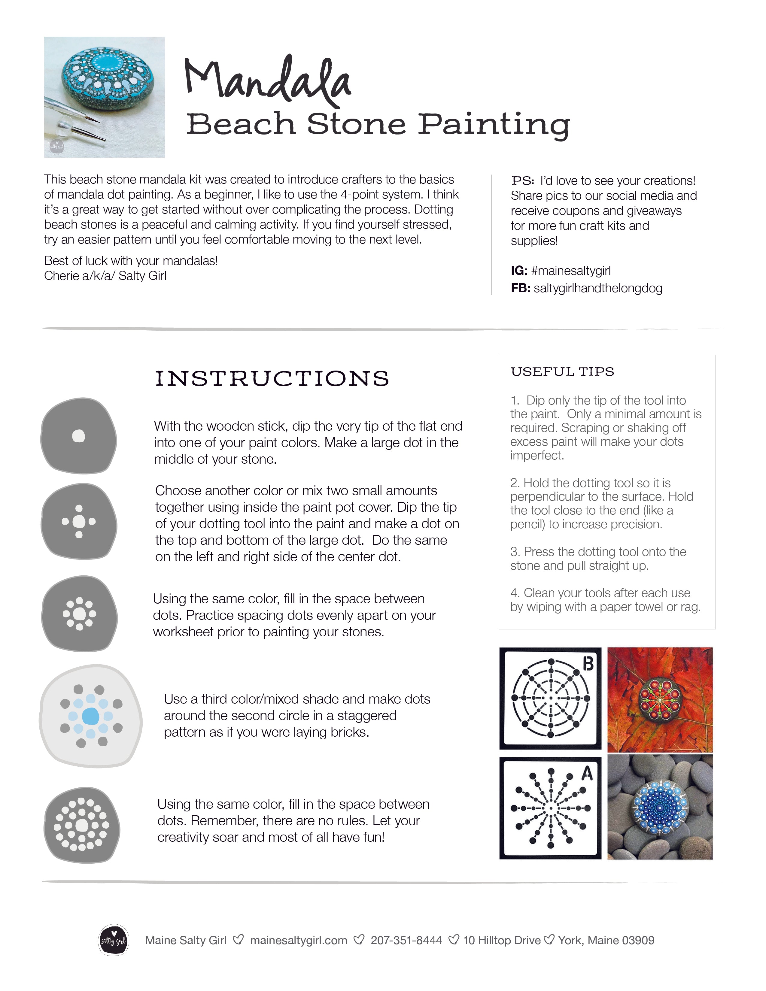 Mandala Beach Stone Painting - DIY Deluxe Kit – Maine Salty Girl